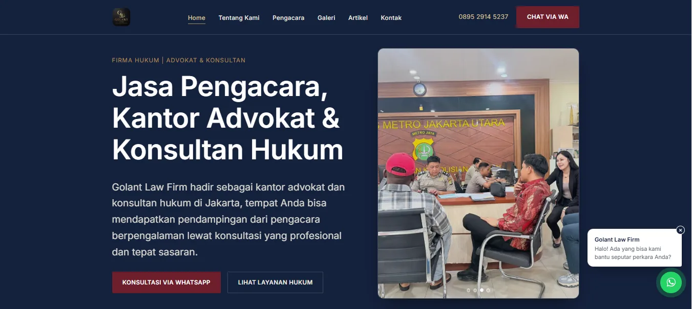 Pembuatan Website Perusahaan Golant Law Firm